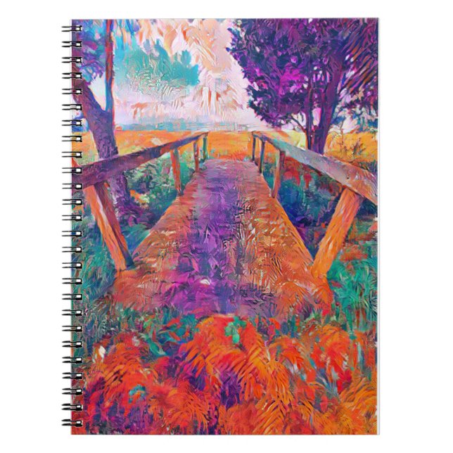 Bridge to peace an A.I. developed painting   Notebook (Front)