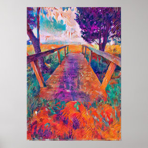 Bridge to peace an A.I. developed painting  Poster