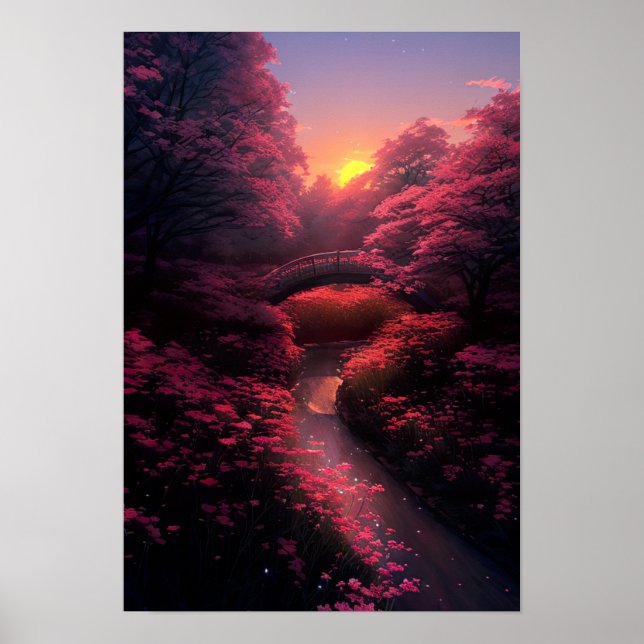Bridge to the Purple Sunset Poster (Front)
