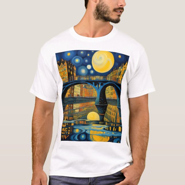 Bridge under moonlight 7 T-Shirt (Front)