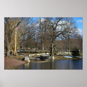 Bridge with Pond Poster
