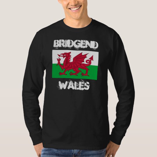 Bridgend, Wales with Welsh flag T-Shirt