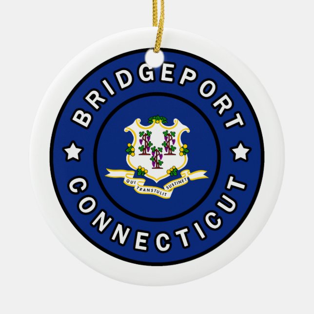 Bridgeport Connecticut Ceramic Tree Decoration (Front)