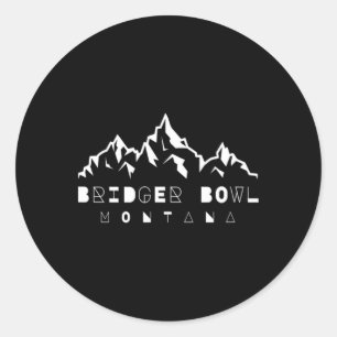 Bridger Bowl Bozeman Montana Mountain And Ski Wint Classic Round Sticker