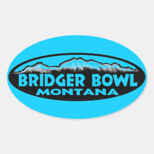 Bridger Bowl Montana blue oval stickers