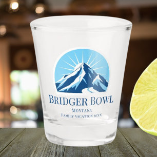 Bridger Bowl Montana ski resort Shot glass
