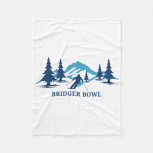 Bridger Bowl Montana Ski Resort Skiing Skier  Fleece Blanket