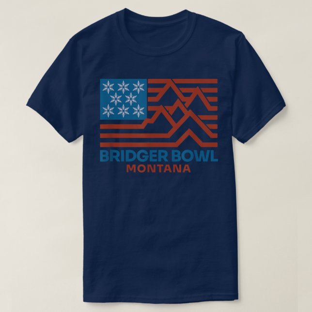 Bridger Bowl Montana Ski Snowboard Snow Mountain  T-Shirt (Design Front)
