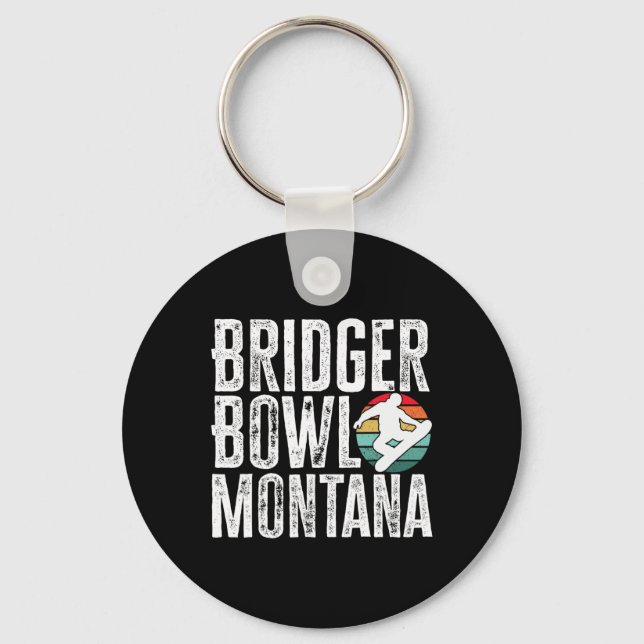 Bridger Bowl Montana Snowboarding Snowboard Snowbo Key Ring (Front)