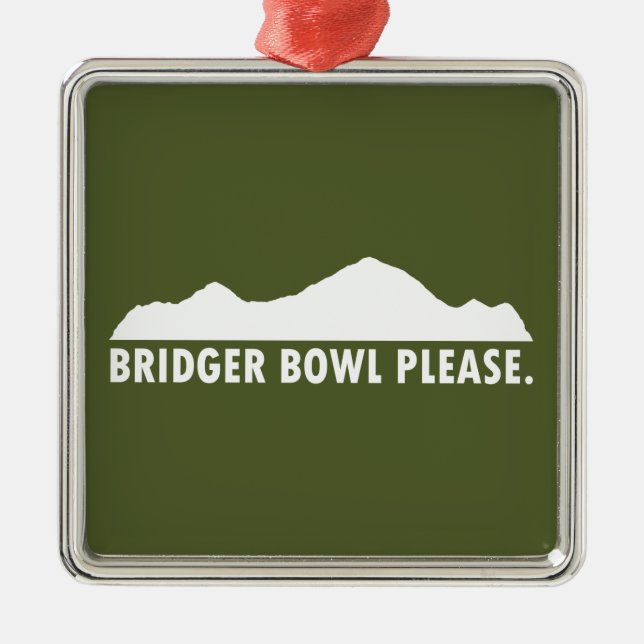 Bridger Bowl Please Metal Tree Decoration (Front)