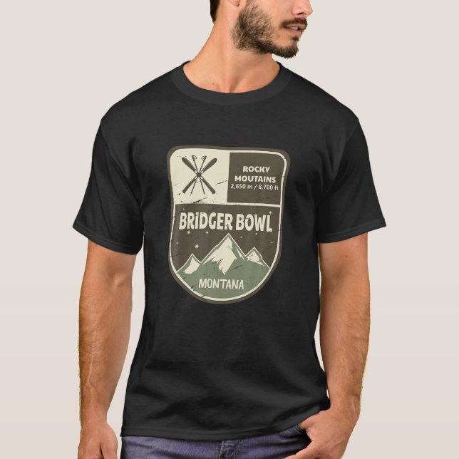 Bridger Bowl Rocky Mountains Montana Vintage T-Shirt (Front)