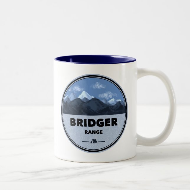 Bridger Range Montana Camping Two-Tone Coffee Mug (Right)