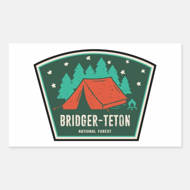 Bridger-Teton National Forest Camping Rectangular Sticker (Front)