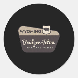 Bridger-teton National Forest Wyoming Welcome Sign Classic Round Sticker
