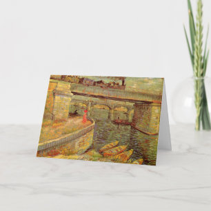 Bridges Across Seine, Asnieres by Vincent van Gogh Card