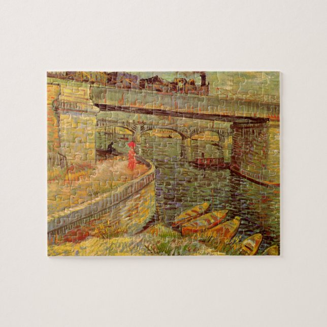 Bridges Across Seine, Asnieres by Vincent van Gogh Jigsaw Puzzle (Horizontal)