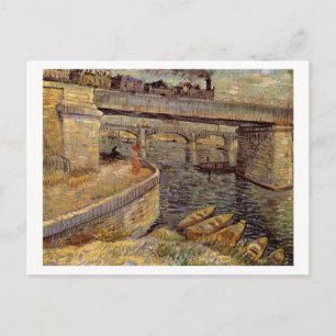 Bridges across Seine at Asnières, Vincent van Gogh Postcard