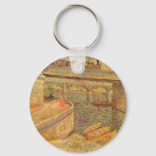 Bridges Across the Seine by Vincent van Gogh Key Ring