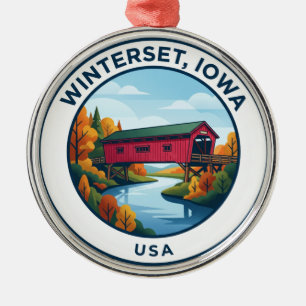 Bridges of Madison County USA Metal Tree Decoration