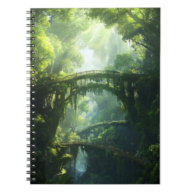 Bridges of the Emerald Canopy – Lush Forest Fantas Notebook (Front)