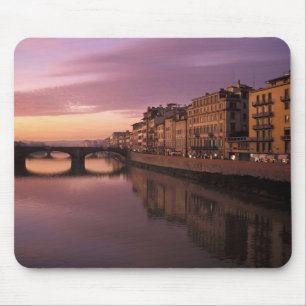 Bridges over the Arno River at sunset, Mouse Mat