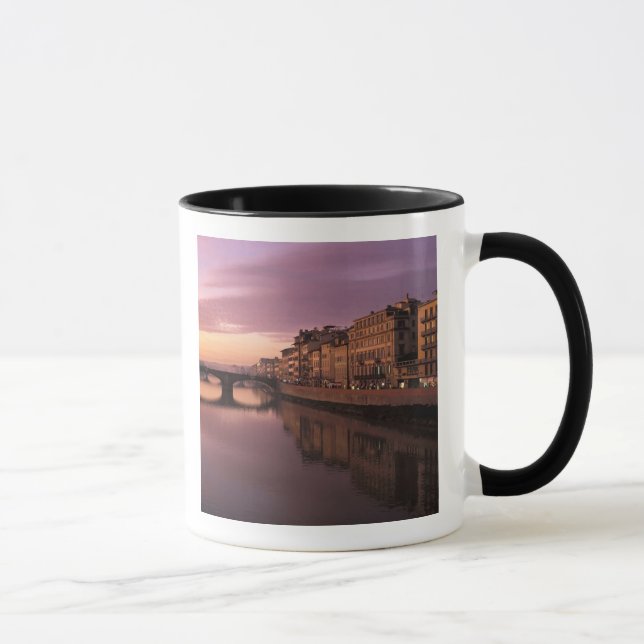 Bridges over the Arno River at sunset, Mug (Right)