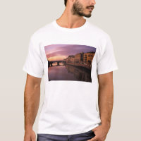 Bridges over the Arno River at sunset,