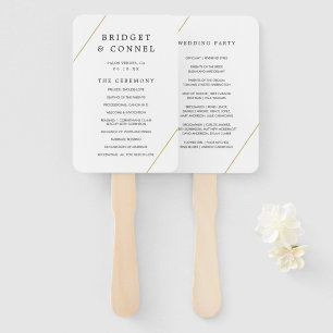 Bridget Geometric Modern Wedding Program Hand Fan