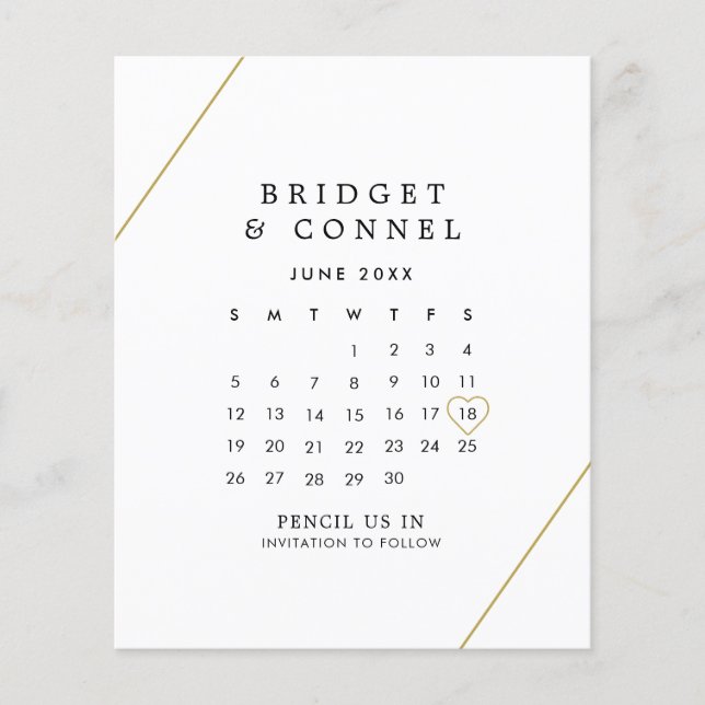 Bridget Geometric Modern Wedding Save the Date (Front)