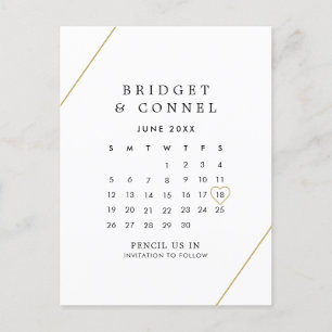Bridget Geometric Modern Wedding Save the Date Announcement Postcard