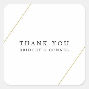 Bridget Geometric Modern Wedding Square Sticker