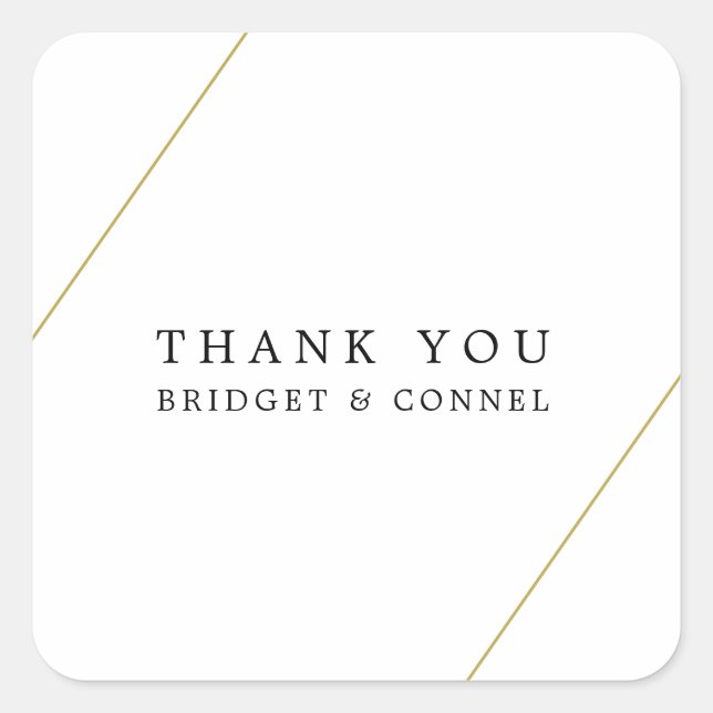 Bridget Geometric Modern Wedding Square Sticker (Front)
