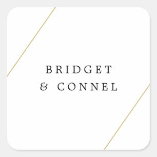 Bridget Geometric Modern Wedding Square Sticker