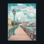 Bridgetown Barbados Illustration Travel Art Retro Postcard<br><div class="desc">Bridgetown retro vector travel design. Bridgetown,  the vibrant capital of Barbados,  is a UNESCO World Heritage Site known for its colonial architecture,  historic sites,  and lively waterfront.</div>