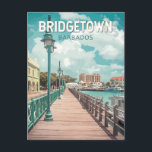 Bridgetown Barbados Illustration Travel Art Retro Postcard<br><div class="desc">Bridgetown retro vector travel design. Bridgetown,  the vibrant capital of Barbados,  is a UNESCO World Heritage Site known for its colonial architecture,  historic sites,  and lively waterfront.</div>