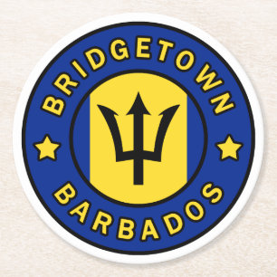 Bridgetown Barbados Round Paper Coaster