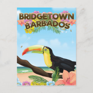 Bridgetown Barbados Toucan travel poster Postcard