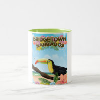 Bridgetown Barbados Toucan travel poster