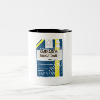 Bridgetown Barbados travel ticket Two-Tone Coffee Mug