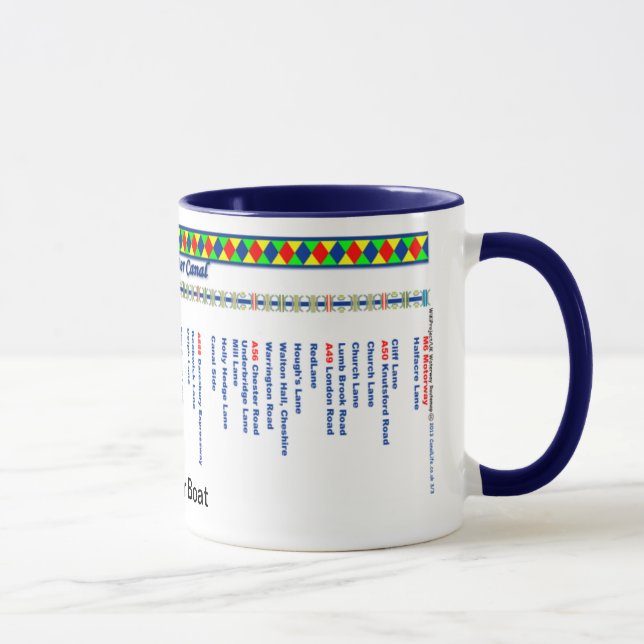 Bridgewater Canal Route Map (3rd of set 3) Mug (Right)