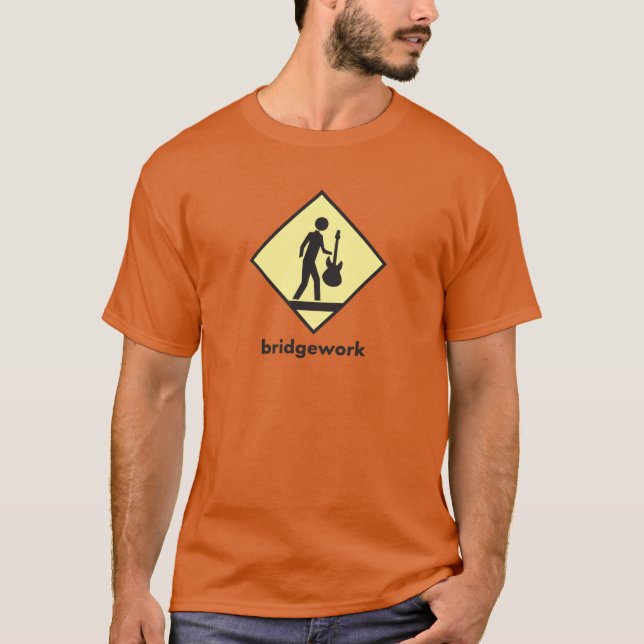 Bridgework “Musician Crossing” Dark T-Shirt (Front)