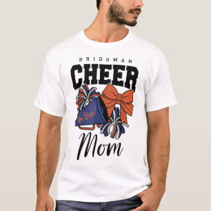 Bridgman Cheer Checkered Bow Cheer Mom  T-Shirt