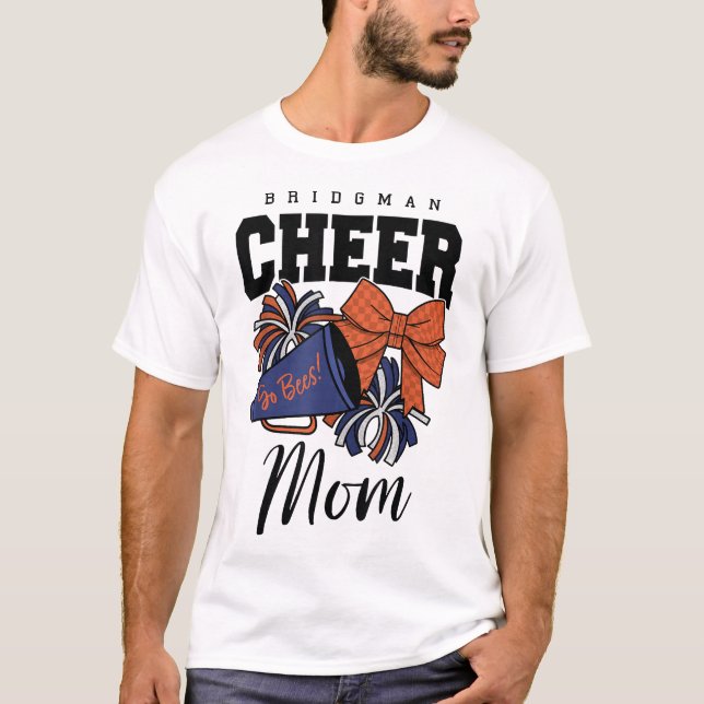 Bridgman Cheer Chequered Bow Cheer Mum  T-Shirt (Front)