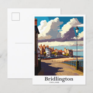 Bridlington England Vintage Travel Illustration Postcard