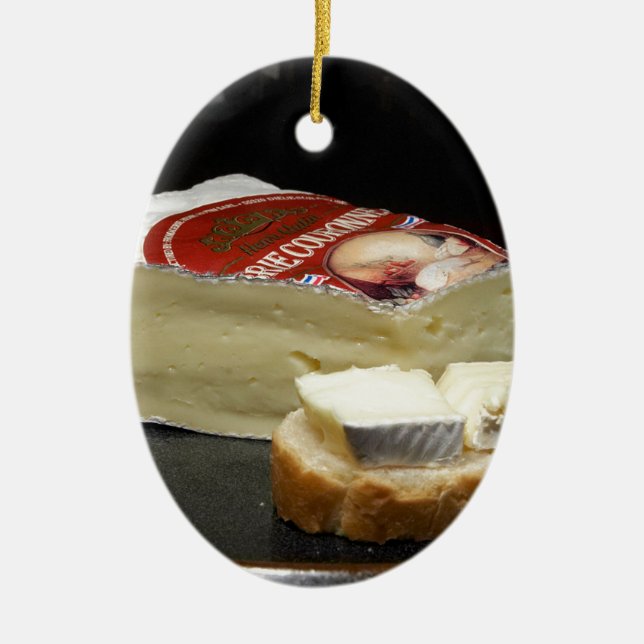 Brie Cheese Design Ceramic Tree Decoration (Front)