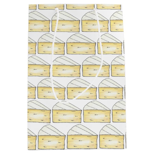 Brie Cheese Wedge Foodie Creamy Cooking Ingredient Medium Gift Bag (Front)