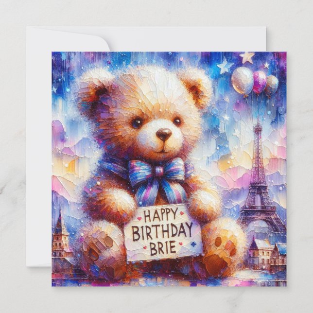 BRIE ~ Happy Birthday ~ Teddy Bear ~ (Front)