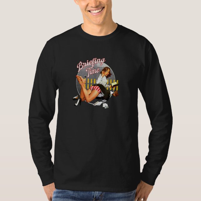 Briefing Time  Classic Bomber Nose Style T-Shirt (Front)