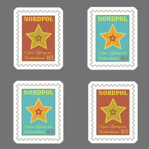 Briefmarken vom Weihnachtsmann Sticker