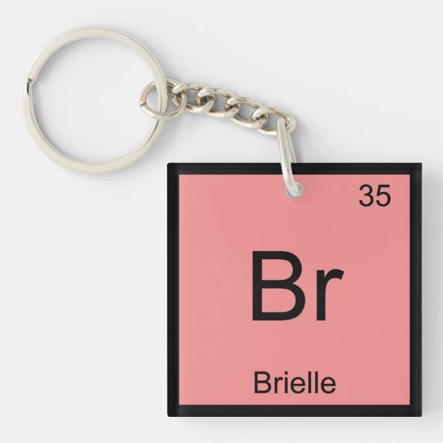 Brielle Name Chemistry Element Periodic Table Key Ring (Front)